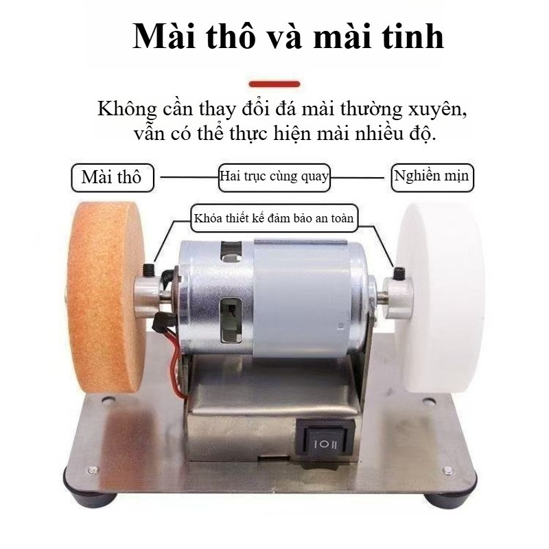 Máy Mài Mini Đa Năng Cao Cấp - 2 Đá Mài Chất Lượng, Mài Sắc & Đánh Bóng Hiệu Quả, Thiết Kế Chắc Chắn