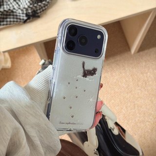 Ốp Lưng Cứng Tương Thích Với iPhone 13 14 14Pro 14ProMax 15 15Pro 15ProMax 16 16Pro 16ProMax 17 17Pro 17ProMax Ốp Họa Tiết Mèo Tuyết Mùa Đông