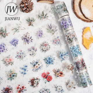 JIANWU 50mm * 200cm Mùa Đông Hoa Dòng Vintage Bông Tuyết Phong Cảnh Chất Liệu Cắt Băng PET Tạp Chí Sáng Tạo Văn Phòng Phẩm