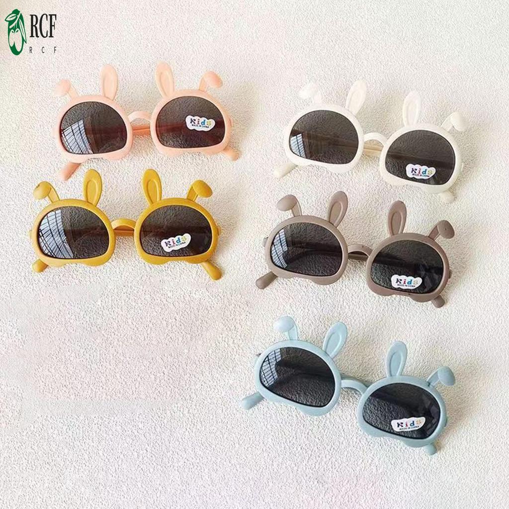 Kính râm ngoài trời dành cho bé với khung tai thỏ dễ thương, chống nắng cho bé trai và bé gái