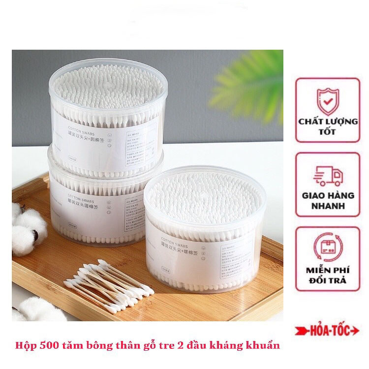 M6 Tăm bông, tăm bông đa dụng thân, 100 cái/túi, Bông Gòn Mềm Mại, Chất Lượng Cao MALAN