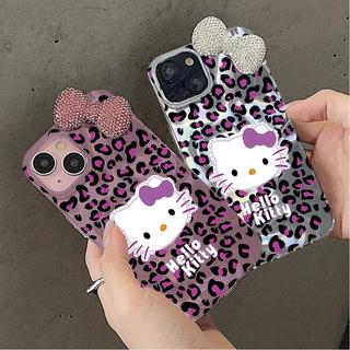 Da Báo In Hình Hello Kitty 3D Nơ Ngọc Dành Cho Redmi Note 14 13 Pro Plus 14 13 Pro 12 Xiaomi Redmi 13X 14C 13C 13 5G 12 4G Vỏ Điện Thoại Laser Hoạt Hình Hợp Thời Trang