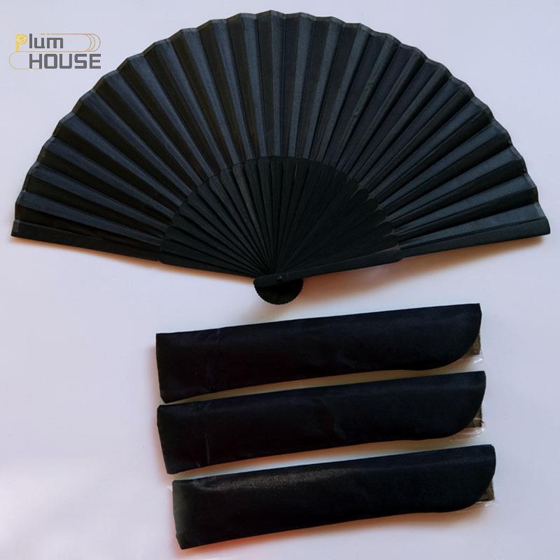 PlumHOUSE Quạt Tay Màu Đen Vintage Gấp Người Hâm Mộ Tiệc Cưới Ủng Hộ Tiếp Liệu Khiêu Vũ Nhà Đảng Gấp Trang Trí Người Hâm Mộ VN