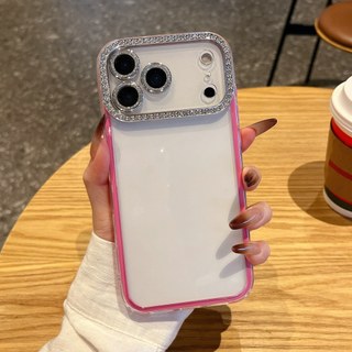 Phim bảo vệ ống kính kim cương 2 trong 1 Khung màu kẹo Vỏ điện thoại Acrylic trong suốt cho iPhone 17Promax 17Pro 16Promax 13 14 15 Pro Max Vỏ điện thoại chống sốc cho nữ