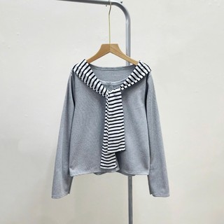 Áo Khoác Nỉ Tăm Bigsize Nữ Kèm Khăn Thủy Thủ Dáng Áo Cardigan Ôm Body Dài Tay A310+A195