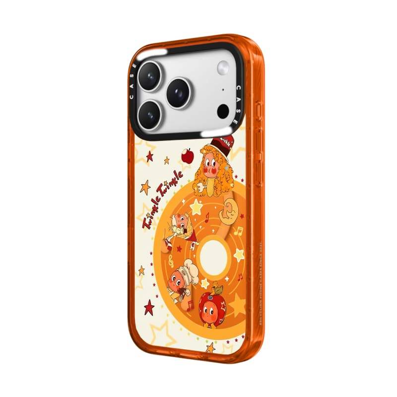 CASECASE X Music Moon Star People Orange Clear Hard Từ Hút Tác Động Dành Cho Apple IPhone 12 13 14 15 16 17 Pro Max Air Plus Có Hộp