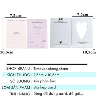 Bìa Gấp Gói Card Khung Trái Tim Pastel Xinh Đồ Đu Bo Góc Decor Sweet Timo GQ66