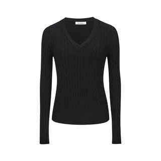 Áo len nữ cổ chữ V phong cách preppy, dáng dài tay