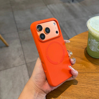 Thích Hợp Cho 17proMax Ốp Điện Thoại Silicon Lỏng Bên Trong Từ Tính iPhone16 Da Cảm Thấy Chống Sốc 15 Vỏ Bảo Vệ Hàng Spot