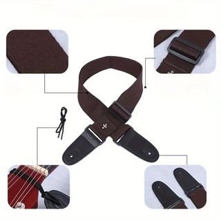 Bộ 6 Cái / 1 Bộ, Dây Đàn Guitar & Bass Có Thể Điều Chỉnh Có Phím & Hộp Chọn, Dây Đeo Đàn Guitar Hạng Nặng Có Khóa Chống Trơn Trượt Hệ Thống, Nylon Bền Đẹp / Xây Dựng - Dễ Vệ Sinh & Nhẹ