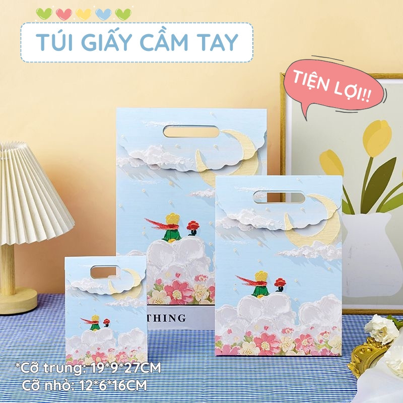 Túi Giấy Đựng Quà Sinh Nhật Mini Cute – Thiết Kế Sang Trọng Có Hoa, Dày Đẹp Cứng Cáp, Gói Quà Tặng Dễ Thương