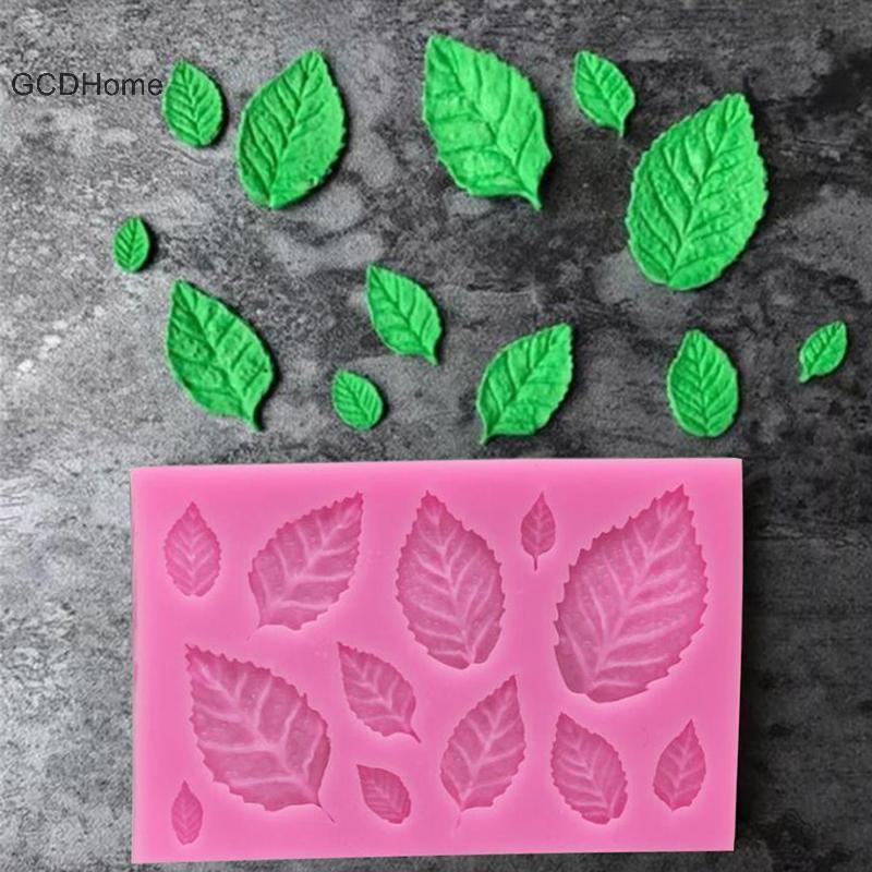 GCDHome Lá Hoa Hồng Khuôn Silicon Fondant Lá DIY Trang Trí Bánh Dụng Cụ Socola Kẹo HOT