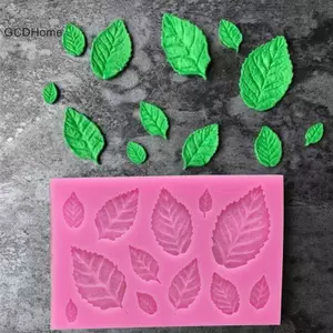 GCDHome Lá Hoa Hồng Khuôn Silicon Fondant Lá DIY Trang Trí Bánh Dụng Cụ Socola Kẹo HOT