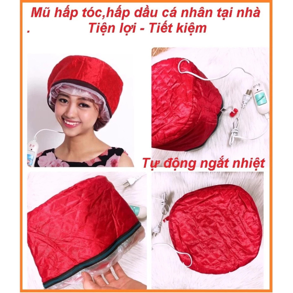 Mũ hấp tóc tại nhà loại 1, mũ ủ tóc nhiệt tại nhà cao cấp 3 chế độ nóng tiện lợi | Trunghair