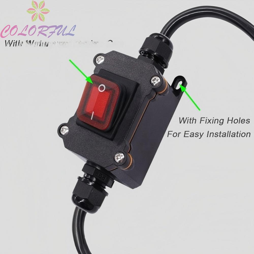 【COLORFUL】Outdoor IP67 Waterproof Junction Box with High Power Capacity and Lighted Switch