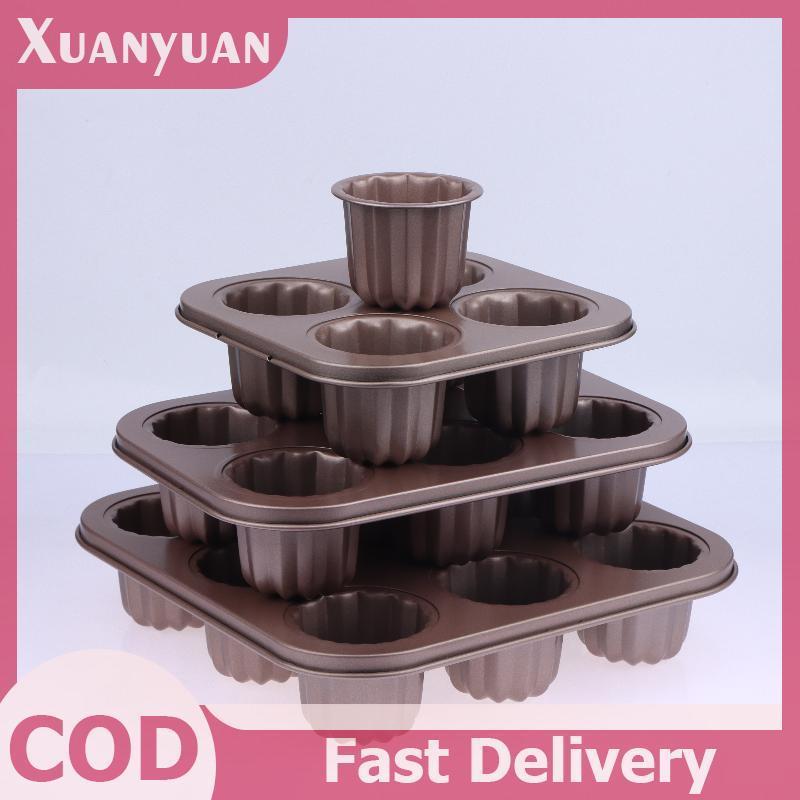 XUAN 1 / 4 / 6 / 9 Lỗ Khuôn Chống Dính Bánh Chảo Muffin Nhỏ Máy Nướng Cupcake Thép Carbon Bánh Ngọt Khuôn Cupcake Giá Đỡ VN