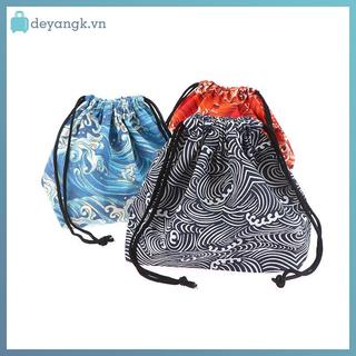 Deyangk 1 Phong Cách Nhật Bản Dây Rút Hộp Cơm Trưa Túi Bảo Quản Du Lịch Dã Ngoại Di Động Dễ Dàng Rửa Bento Hộp Cơm Trưa Túi Tote VN