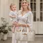 EDIWANY Baby Tã Sắp Xếp, Giỏ Đựng Đồ Họa Hoa Cho Trẻ Sơ Sinh, Túi Bảo Quản Tã Cho Bé Dung Tích Lớn Di Động Du Lịch Ngoài Trời
