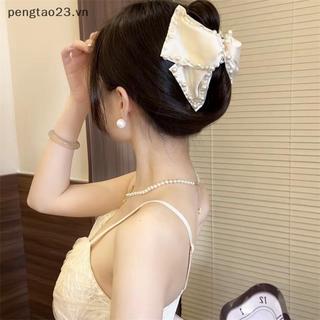 Kẹp tóc hình nơ ngọt ngào và đuôi ngựa, phù hợp với style vuốt tóc Hàn Quốc - Hàng có sẵn