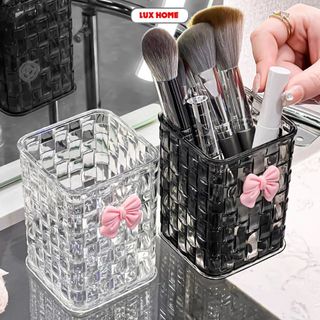 Hộp Nhựa Đựng Đồ Đa Năng Lux Home Hộp Đựng Cọ Trang Điểm, Dụng Cụ Học Tập Để Bàn Làm Việc, Bàn Học