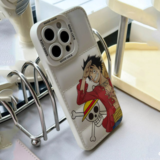 Ốp điện thoại nhân vật Anime Luffy cho iPhone 17 / 17Air / 16E / 15 Plus / 14 / 13 / 12 / 11 / Pro Max. Chống sốc rơi. Hộp đựng túi khí kiểu áo khoác silicon lỏng che phủ toàn diện