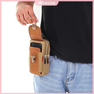 Túi Đeo Hông Đựng Điện Thoại Bằng Vải Canvas Có Khóa Kéo Phong Cách Thể Thao Thời Trang Cho Nam