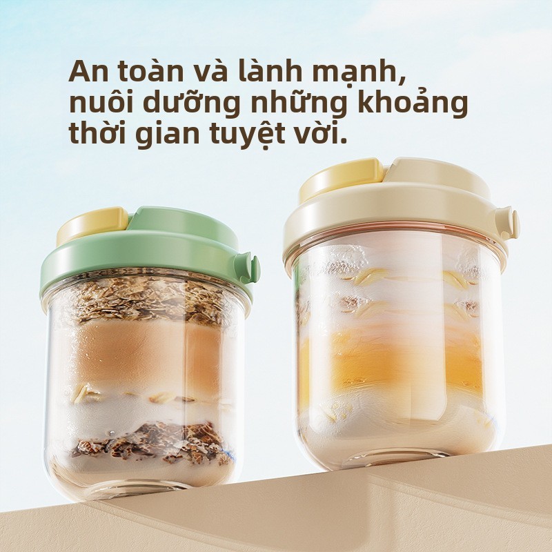 Di Động Bột Yến Mạch Ăn Sáng Sữa Chua Cốc Kín Salad Sữa Lắc Sữa Yến Mạch Cốc S
