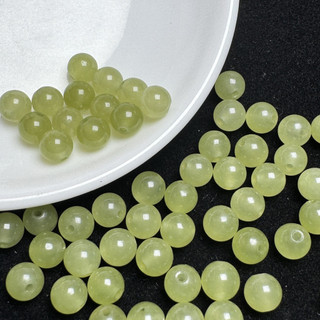 ((10 cái) Hetian ngọc màu nắng nước xanh hạt tròn - nguyên liệu tự làm vòng tay)