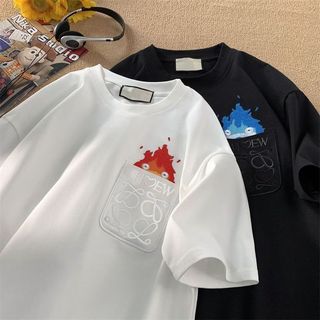 Cassifer Áo Đôi Thêu Hoạt Hình, Cotton Nguyên Chất, Phù Hợp Mặc Hàng Ngày Plus Size
