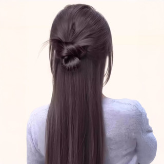 Kẹp lông vũ bun tóc giả mảnh, phù hợp dùng hàng ngày