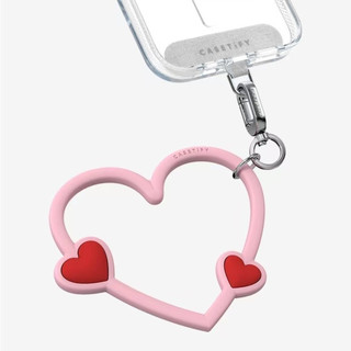 Vòng treo silicon trái tim tình yêu chất lượng cao + Thẻ thích hợp cho iPhone Phụ kiện dây chuyền điện thoại di động đầy đủ