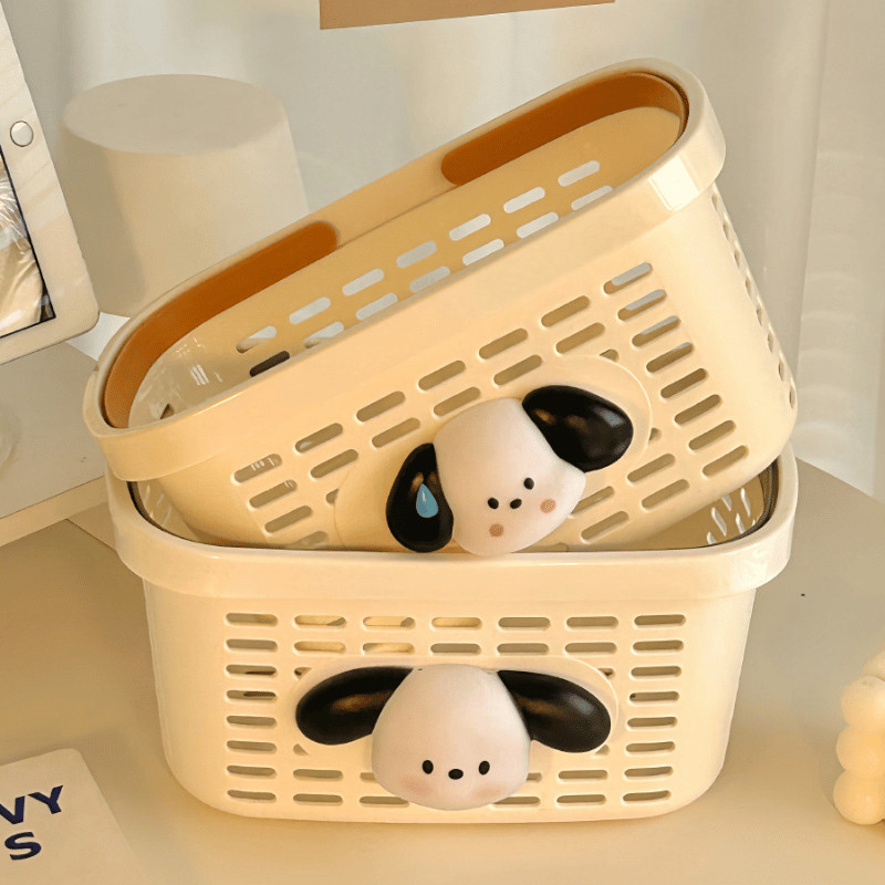 Giỏ Đựng Đồ Nhà Tắm Có Tay Cầm Hình Cún, Giỏ Đựng Đồ Nhà Tắm Đựng Mỹ Phẩm, Đồ Cá Nhân Tiện Lợi