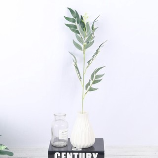 57cm Bắc Âu Nhân Tạo Lá Liễu Thẩm Mỹ Trang Trí Nhà Cây Giả Nhánh Tiệc Cưới DIY Lá Cây Xanh Chụp Ảnh Chống Đỡ Cảm Ứng Thật