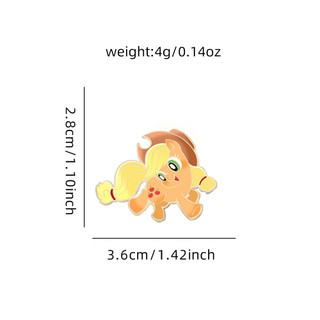 6 Cái / bộ My Little Pony Trâm Cài Huy Hiệu Kim Loại Dễ Thương Học Sinh Túi Chống chói Khóa Trang Trí Pin