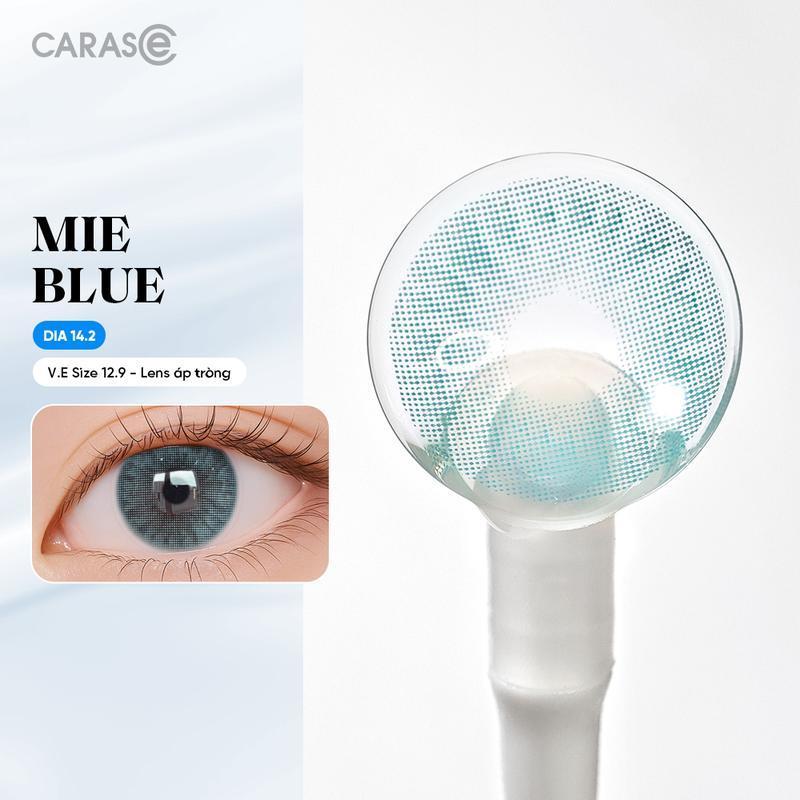 [1 chiếc] Kính áp tròng khoá ẩm 1 Ngày Màu Xanh Pha Lê Ánh Khói CARASE, Lens cận MIE BLUE