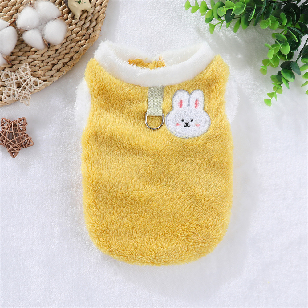 【Ready Stock】 Autumn and Winter Pet Cat Clothes Dog Double-Sided Velvet Thickened Warm Vest with Traction Buckle Anti-Lint Small and Medium-Sized Dogs 2FNB