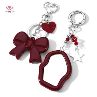 HWETR Tinh Tế Tính Khí Trái Tim Đỏ Nơ Quyến Rũ Móc Khóa Đa Năng Điện Thoại Mặt Dây Chuyền Thời Trang Ba Lô Trang Trí Phụ Kiện Quà Tặng Mới
