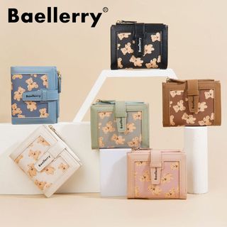 Hoạt Hình Gấu Ngọt In Ví Nữ Có Thể Gập Lại Tiện Lợi Nhiều Thẻ Ví Đựng Tiền Mặt