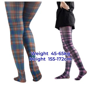 Quần in hình ASDFGER, Quần lót nữ Tartan cổ điển họa tiết kiểm tra của Scotland, Quần ống cao bán-Opaque màu đỏ tím xanh