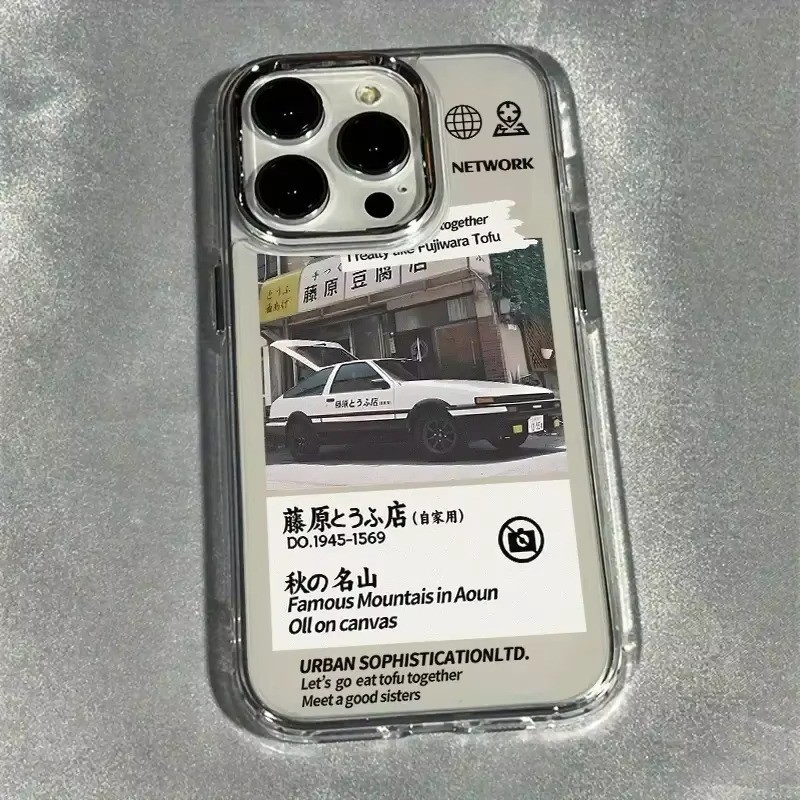 Ốp điện thoại trong suốt đường phố Nhật Bản cho iPhone 17 16 15 14 13 12 11 Pro Max Air X XS XR 7 8 Plus SE2 Vỏ khung ống kính bạc
