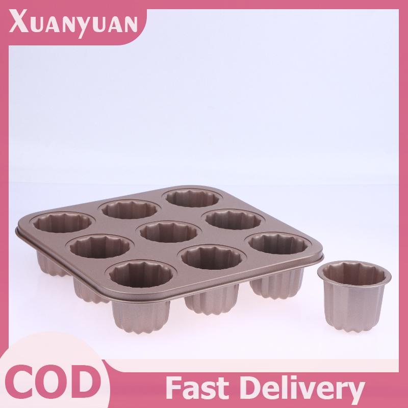 XUAN 1 / 4 / 6 / 9 Lỗ Khuôn Chống Dính Bánh Chảo Muffin Nhỏ Máy Nướng Cupcake Thép Carbon Bánh Ngọt Khuôn Cupcake Giá Đỡ VN