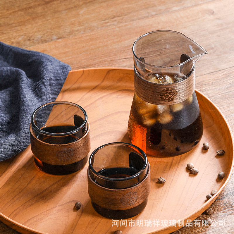 Cà Phê Pha Tay Chia Sẻ Nồi Thủy Tinh Borosilicate Cao Cà Phê Mây Nồi Cà Phê Gia Đình Có Nắp Z6QX