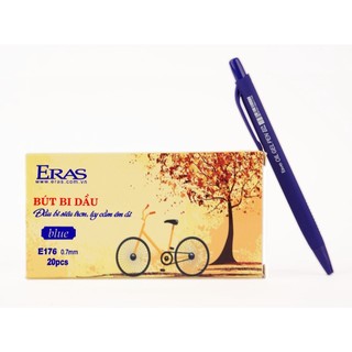 [ERASVN] Combo 10 Bút Bi Tam Giác Thân Nhung Ngòi 0.7mm Eras E176 (Xanh/Đen)