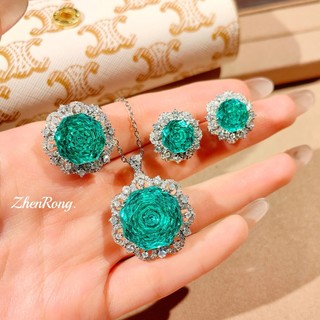 Trang sức hình bát giác hoa hướng dương và hoa hồng nhiều màu sắc, phong cách mới từ châu Âu và Mỹ, phù hợp với nữ