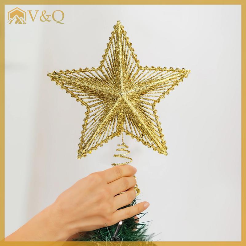 Littleloves1 2026 Natal Noel Lấp Lánh Cây Giáng Sinh Topper Ngôi Sao Sắt Trang Trí Giáng Sinh Cho Gia Đình Cây Giáng Sinh Đồ Trang Trí Navidad Năm Mới VN