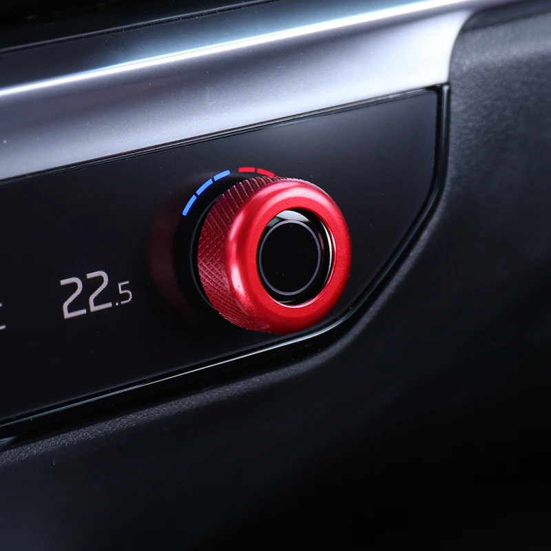 Dành Cho Xe Kia EV6 2021 2022 2023 2024 Phụ Kiện 2 Chiếc Nhôm Ô Tô AC Điều Hòa Không Khí Núm Bao Vòng Điều Chỉnh Viền Miếng Dán