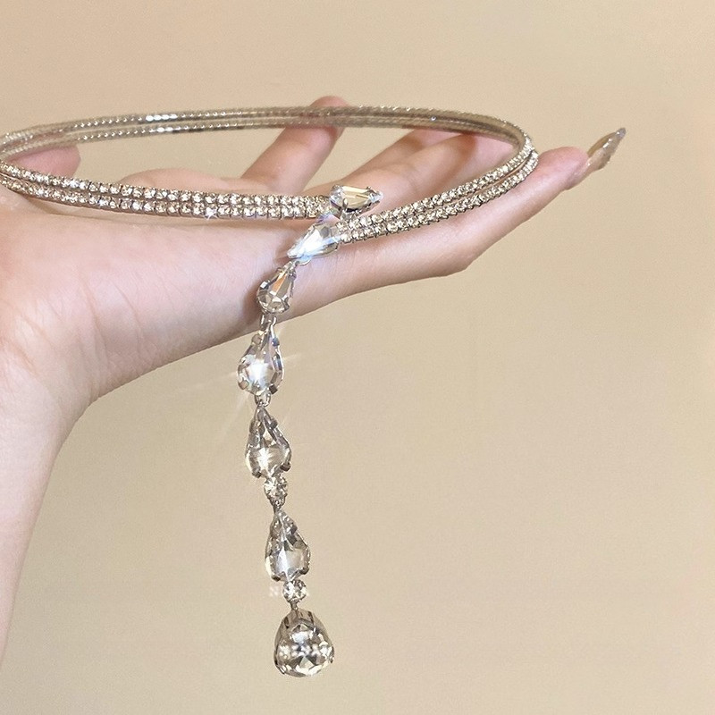 Zircon Giọt Nước Mặt Dây Chuyền Hai Lớp, Cay Sáng, Phù Hợp Cho Cô Gái Sang Trọng