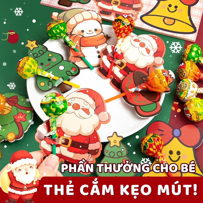 Thẻ Cài Kẹo Mút Giáng Sinh Cho Bé – Combo Đồ Trang Trí Noel Ngày Lễ Siêu Xinh Làm Quà Tặng Cho Bé