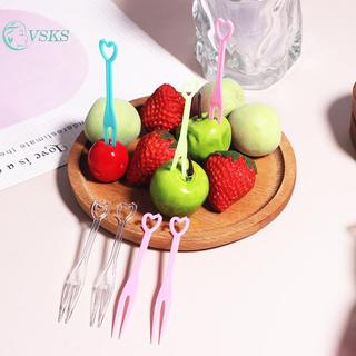 Chenlongshang 500 Chiếc Dùng Một Lần Trái Tim Trái Cây Nĩa Ăn Nhẹ Bánh Món Tráng Miệng Nhà Ăn Nhựa Thực Phẩm Trái Cây Chọn Tăm Bento Trang Trí Tiệc EN