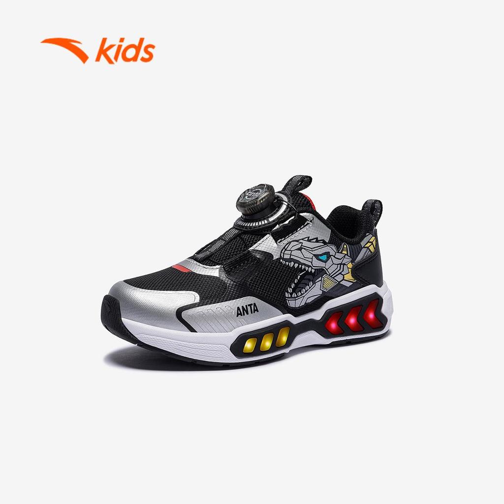ANTA Kids Dinosaur Light Shoes Giày Thời Trang Bé Trai 3125D9918 Size 28-32. Hạn Chế Trơn Trượt, Khóa Xoay Tiện Lợi